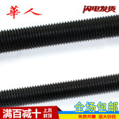 8.8级高强度丝杠全螺纹1米牙条10.9级发黑丝杆链接件罗丝杆M6 M36