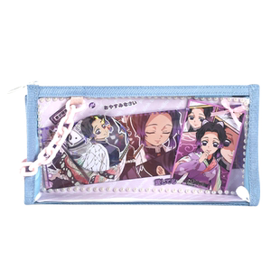 蓝果新款牛仔痛笔袋多功能痛包高颜值ins风吧唧透明痛层大容量谷子铅笔袋男孩二次元初中生小食量多层文具盒