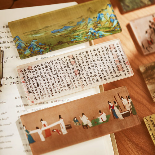 千里江山中国风书法国潮磁吸冰箱贴2026新款学生高颜值透明亚克力装饰画磁性贴高级感diy故宫新年文创纪念品