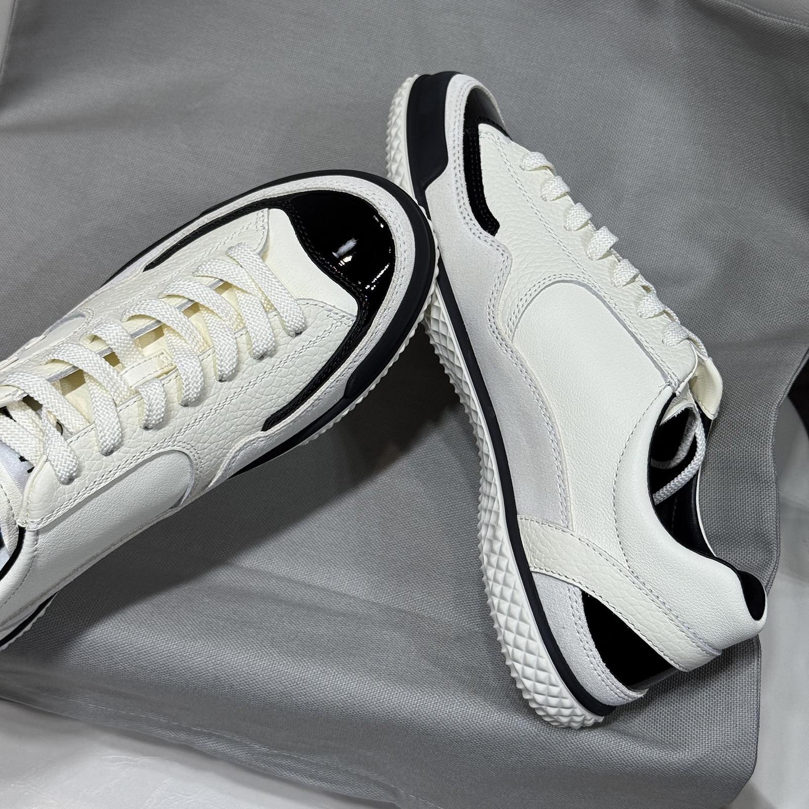 2026春夏新款黑白熊猫鞋休闲运动鞋女真皮拼色德训鞋平底复古球鞋