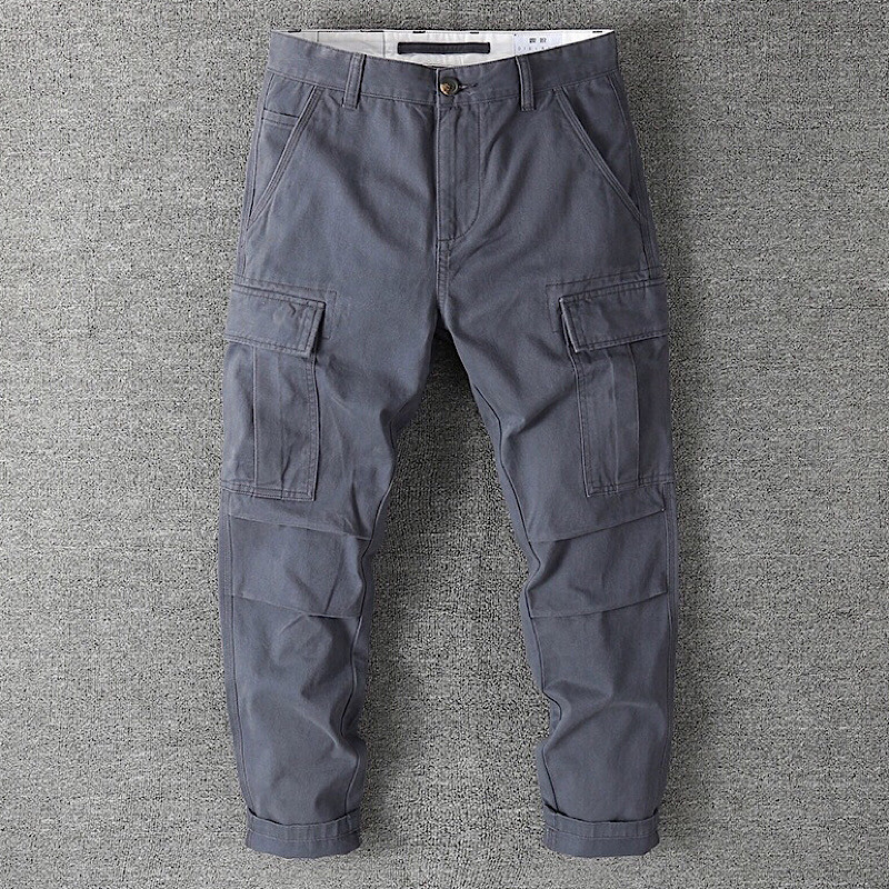 秋冬重磅厚实工装裤男士纯棉水洗宽松直筒男裤美式多袋休闲裤长裤