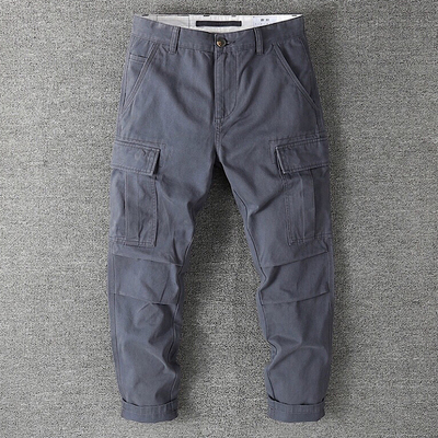 秋冬重磅厚实工装裤男士纯棉水洗宽松直筒男裤美式多袋休闲裤长裤