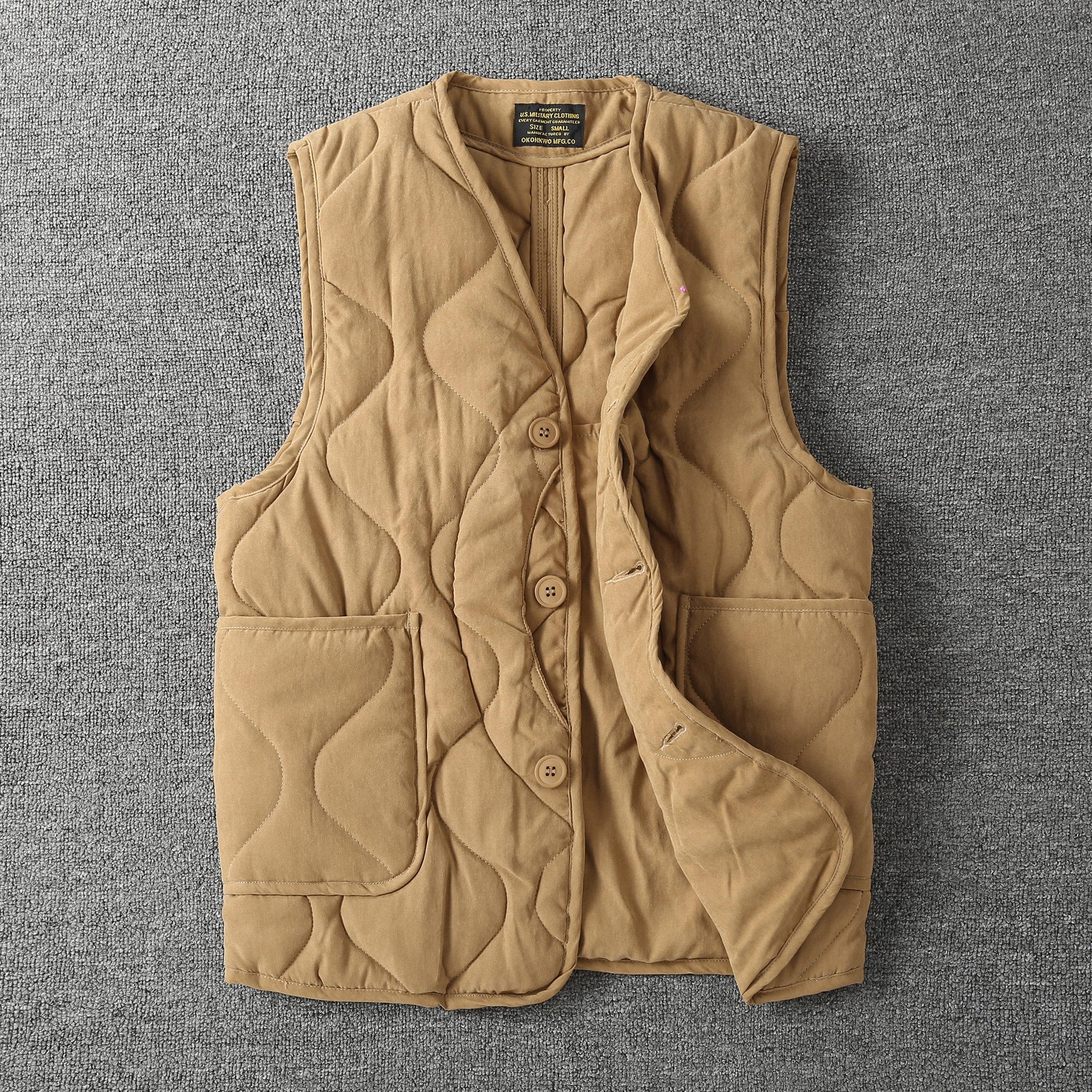 冬季棉保暖猎装弯月口袋马甲