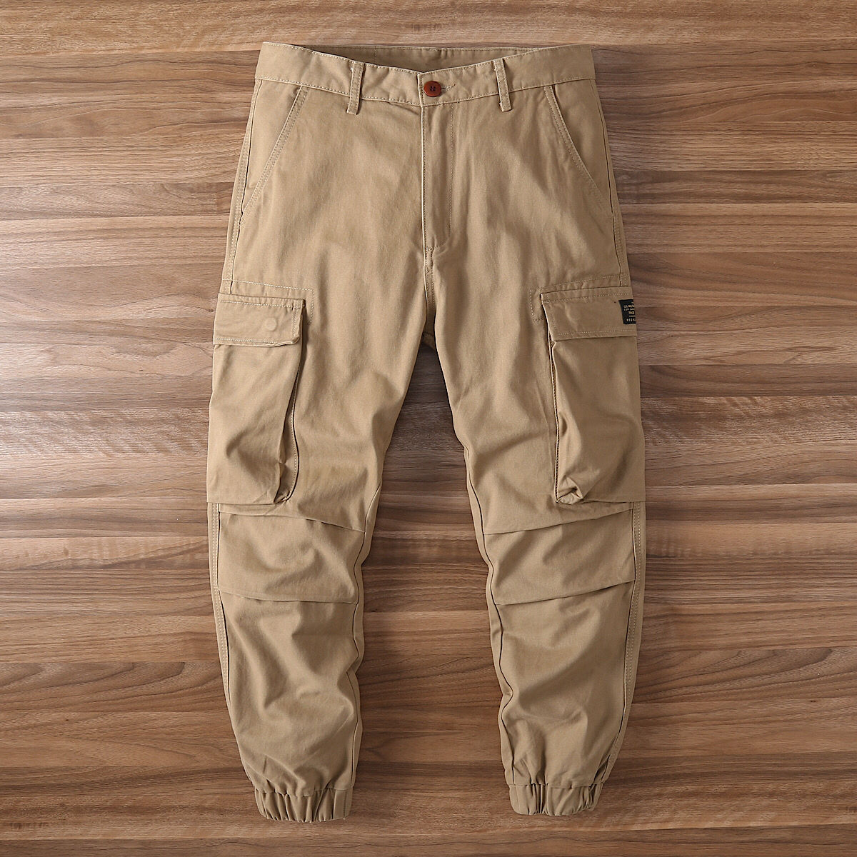 美式复古阿美咔叽厚实宽松男卡其色束脚裤户外多口袋工装裤休闲裤