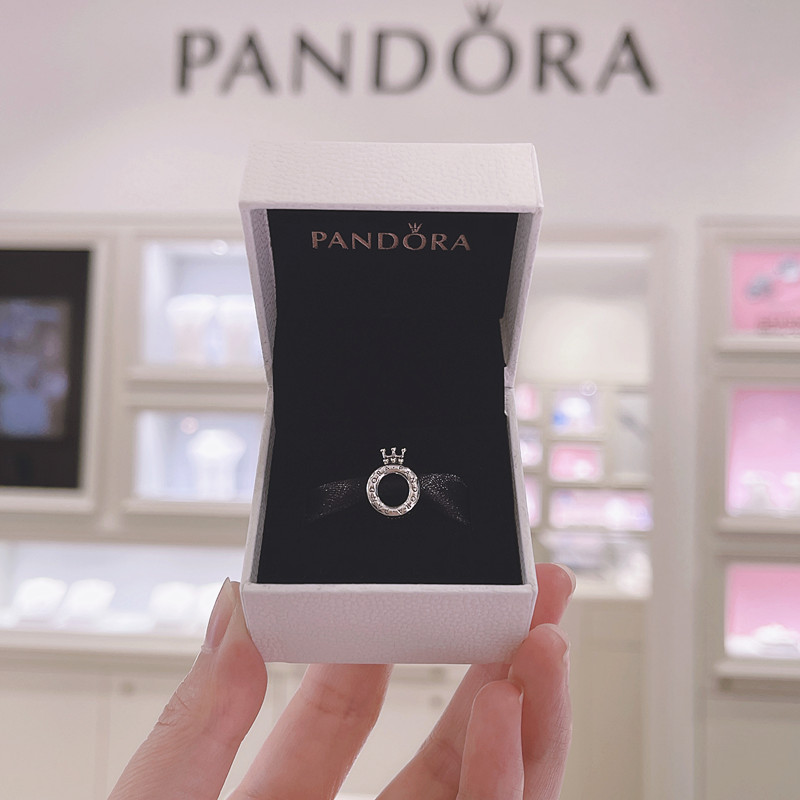 Pandora潘多拉官网正品925银 Pandora徽标王冠字母O串珠799036C00