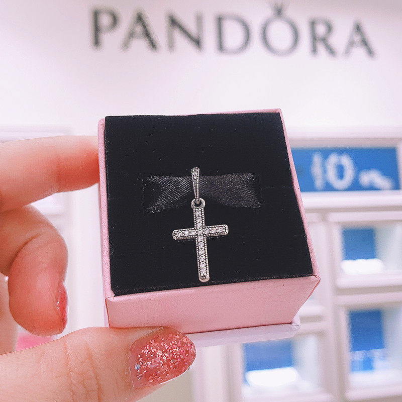 pandora潘多拉官网正品经典十字架吊坠397571cz时尚项坠串珠女