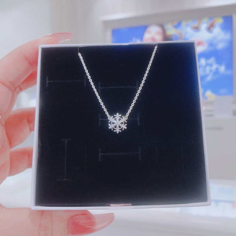 pandora潘多拉新款闪耀雪花吊坠项链颈饰392371c01情侣气质轻奢女