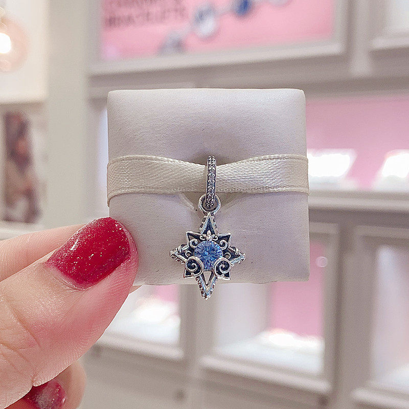 pandora潘多拉官网正品925银蓝色星辰吊坠399560c01 生日礼物女生