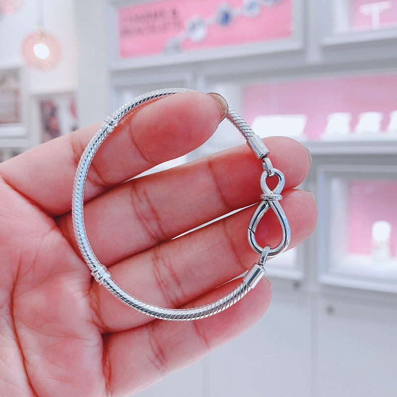 pandora潘多拉官网正品 moments永恒花结蛇骨链手链女590792c00
