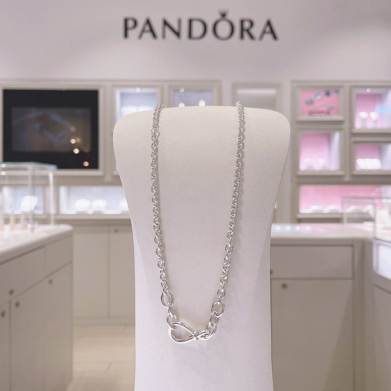 pandora潘多拉官网 925银闪亮永恒符号项链颈链398902c00-50 礼物