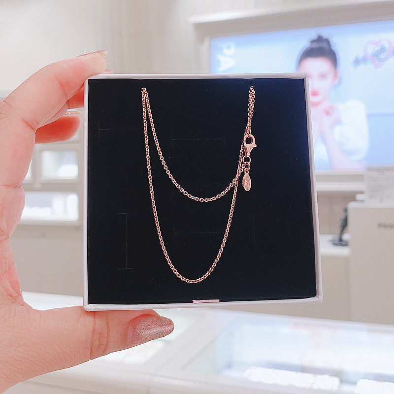 pandora潘多拉官网正品 玫瑰金项链锁骨链女580413生日礼物 女生