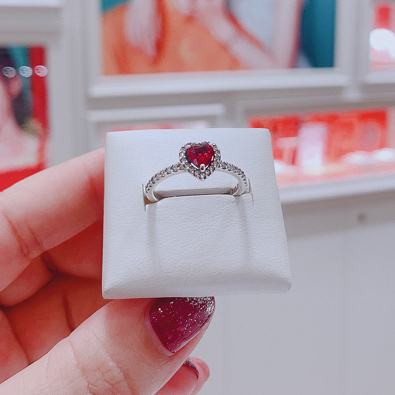 pandora潘多拉闪耀红心钻戒指女潮流198421c02轻奢高级感生日礼物