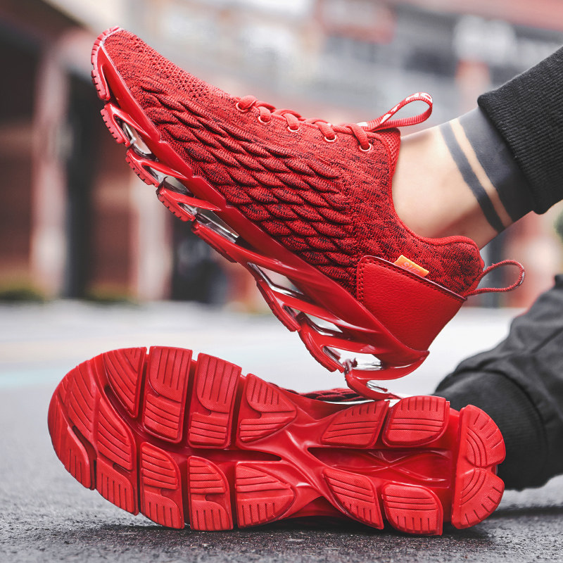 남성용 운동화 블레이드 캐주얼 슈즈 다재다능한 런닝화 남성용 통기성 플라이니트 메쉬 슈즈 패셔너블한 슈즈 다재다능한 모델