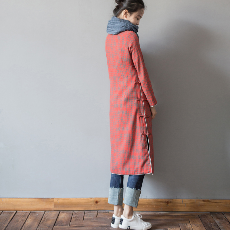 中式女装盘扣民族风复古秋冬旗袍