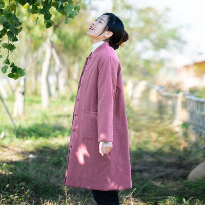 玉想羊绒棉长款中国风宽松包邮