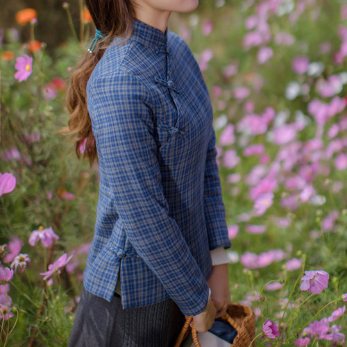 中式风短款唐装茶服玉想复古修身