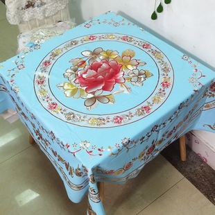 桌布防水防烫防油免洗PVC正方形桌垫餐桌布家用台布 饭店方桌欧式