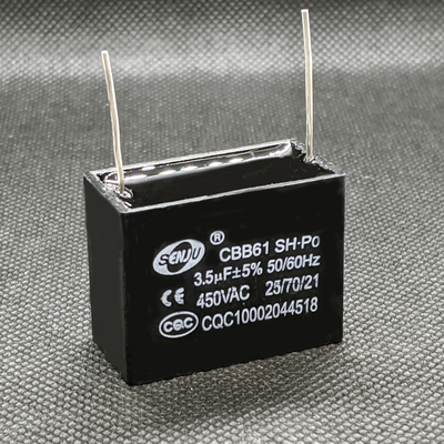CBB61 SH.PO启动电容器3.5uF 450VAC 50/60HZ线路板插针PCB电容