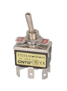 CNTD昌得 C523R 15A 自复位 钮子开关 6脚3档  拨动开关 C5R23A