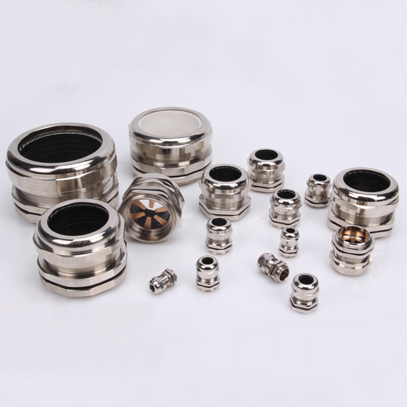 M80*2金属电缆防水/防电磁接头 黄铜镀镍电缆接头 填料函 NPM80