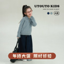 保暖休闲加厚上衣 宝儿polo针织衫 大耳象女童翻领麻花毛衣冬季 新款