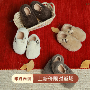 大耳象女童毛绒博肯鞋冬季新款宝儿防滑橡胶保暖百搭休闲鞋子