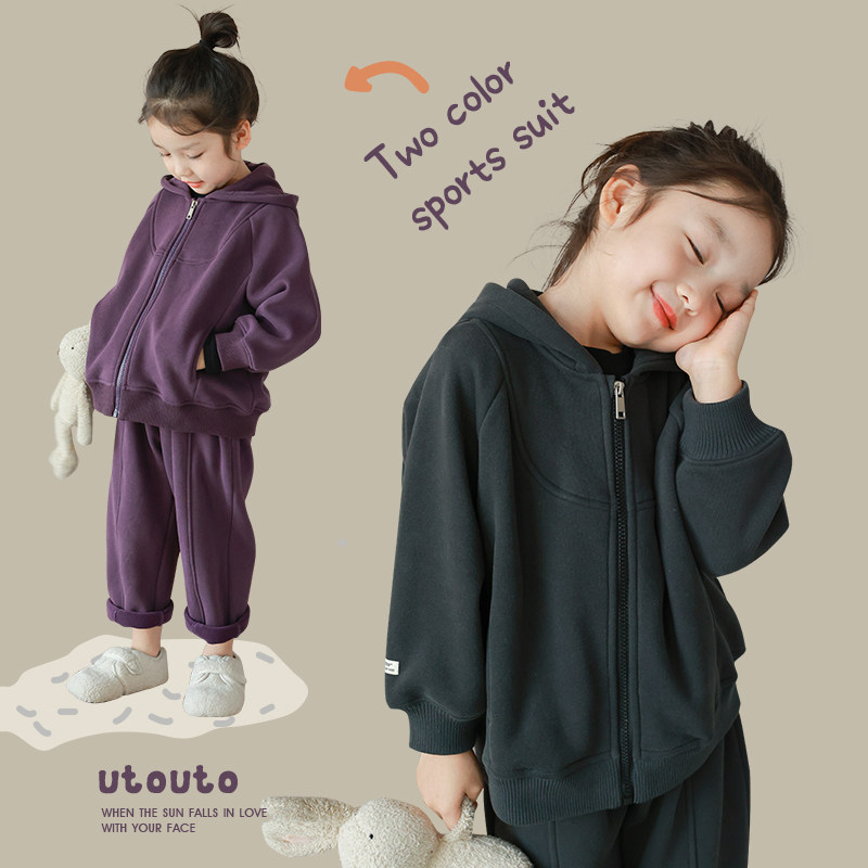 utouto冬季连帽卫衣运动裤图片