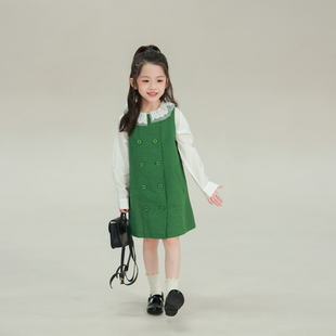 宝儿小众休闲背心裙子 新款 大耳象女童千鸟格无袖 连衣裙2026春季