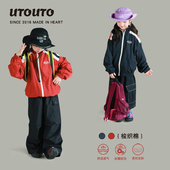 上衣 宝儿休闲百搭长袖 大耳象女童拼色立领冲锋衣外套秋季 新款