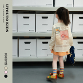 大耳象女童前后字母印花T恤2026春季 宝儿纯棉休闲百搭上衣 新款