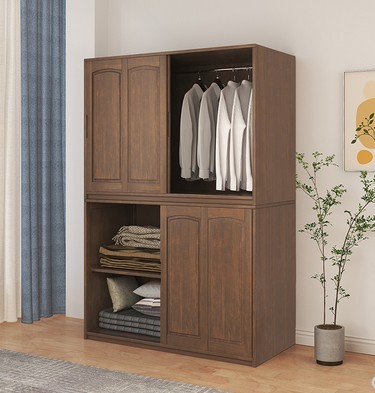 对开门欧式橡胶木推拉门