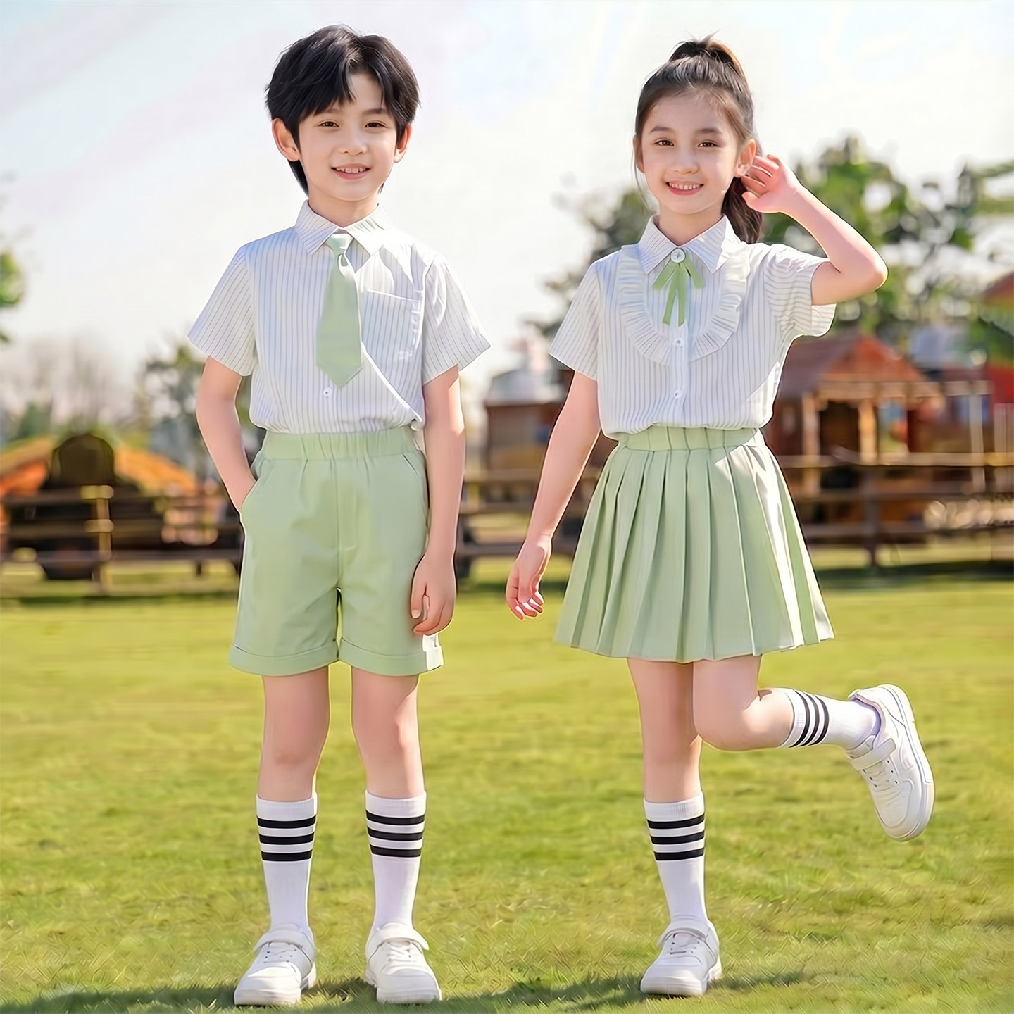 幼儿园毕业拍照典礼儿童演出服小学生班服大合唱朗诵比赛表演服装