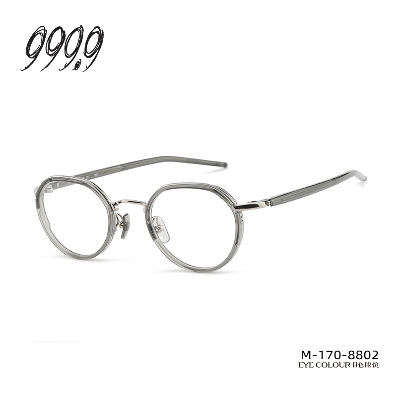 999.9眼镜框日本手作板材圆形全框复古镜架女可配近视镜男M-170