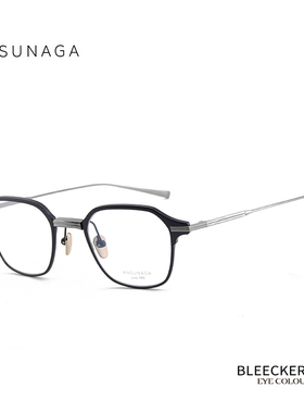 增永眼镜框MASUNAGA日本手作钛近视镜架波士顿框眼镜男BLEECKER