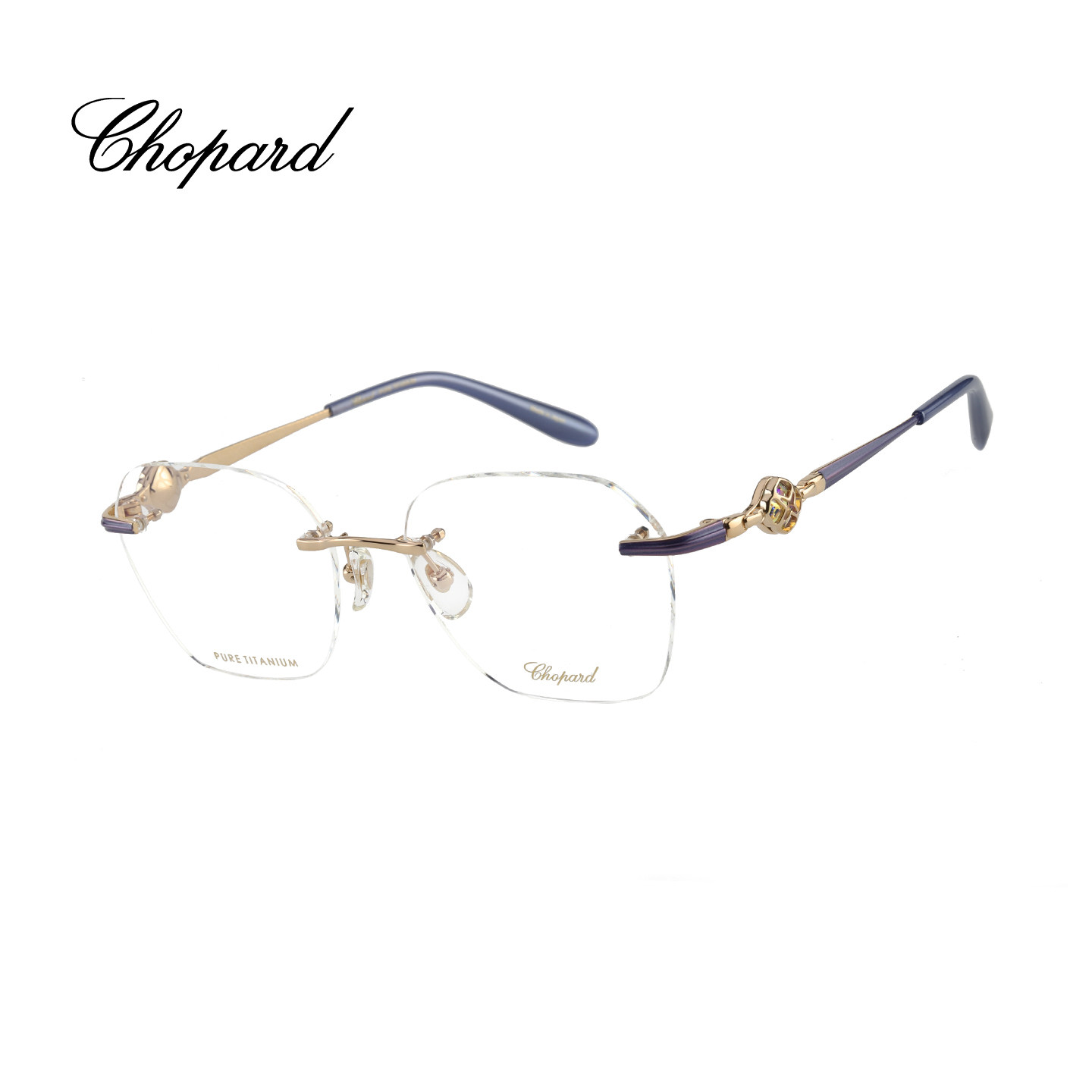 【门店现货】CHOPARD萧邦眼镜框钛金无框光学近视眼镜架女VCHM01J
