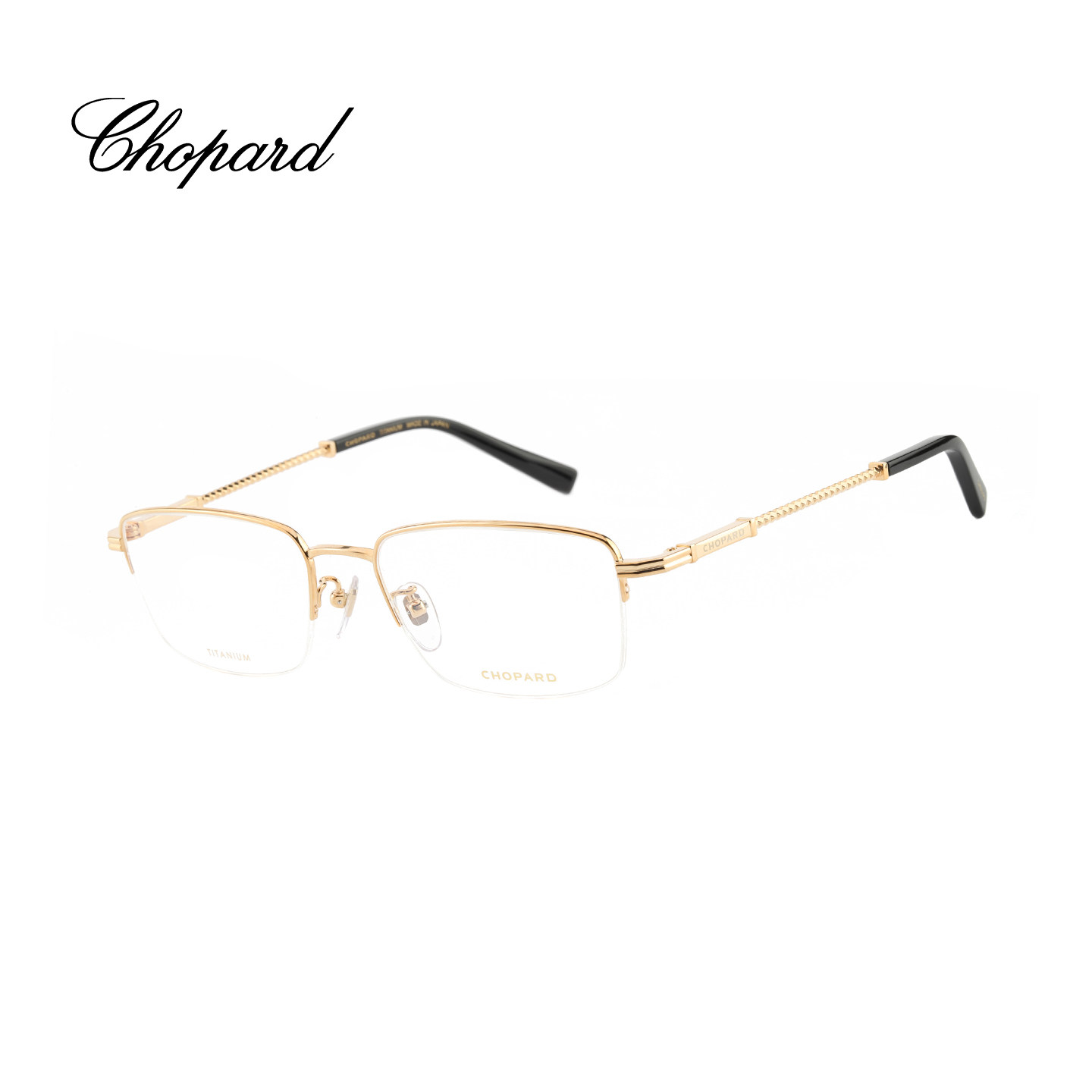 【门店自提】CHOPARD萧邦眼镜框男钛金镀金半框眼镜架女VCHL44J/D