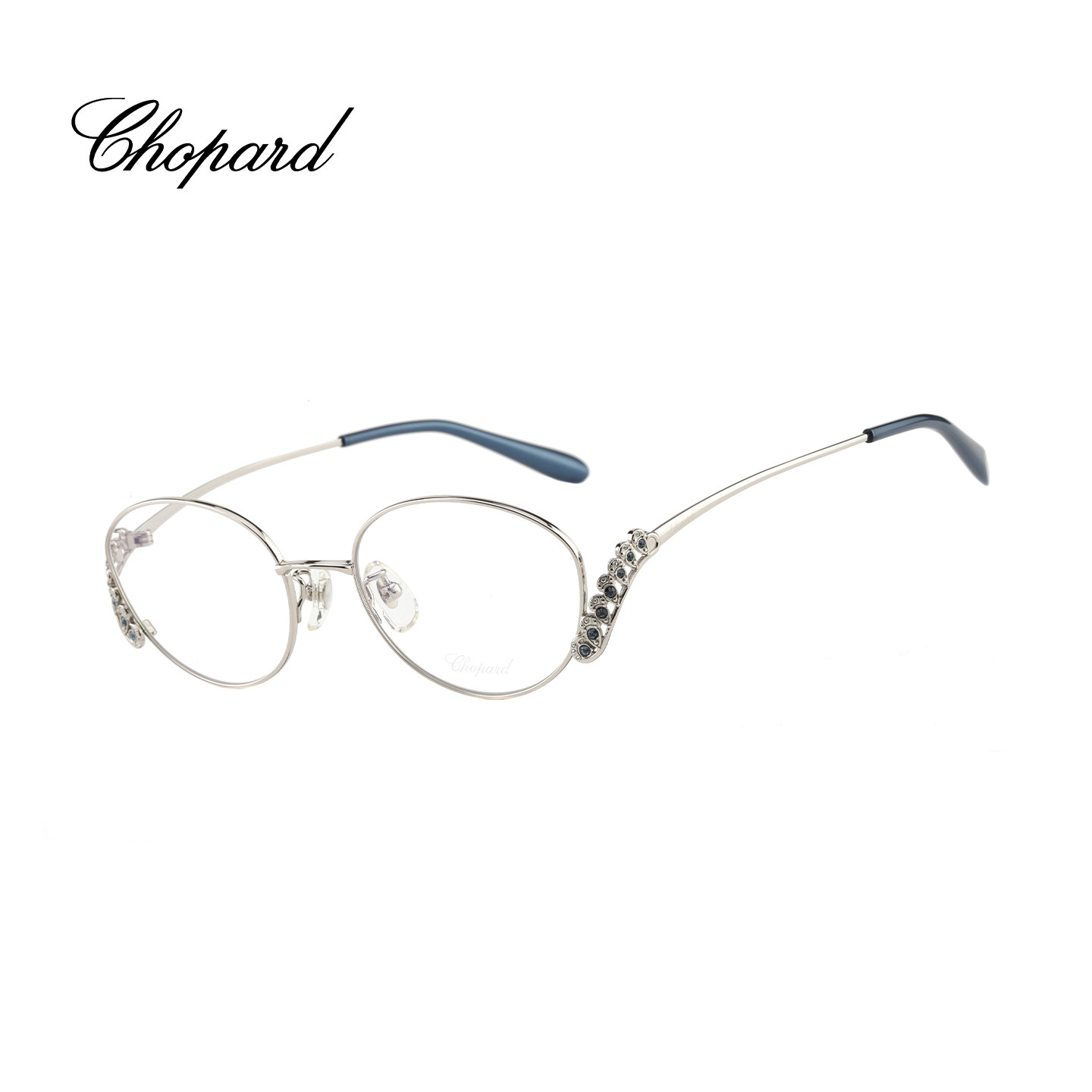 CHOPARD萧邦眼镜框女士蕾丝造型水晶钛金限量款光学眼镜架VCHL81J