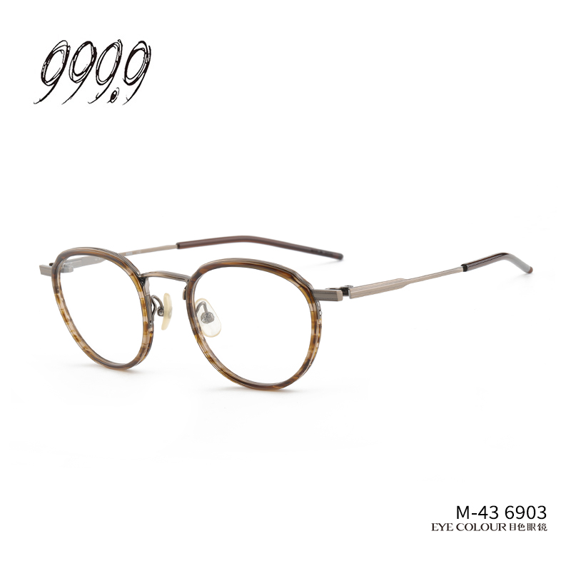 999.9眼镜日本手作板材圆形全框复古镜框女可配近视镜架男M-43