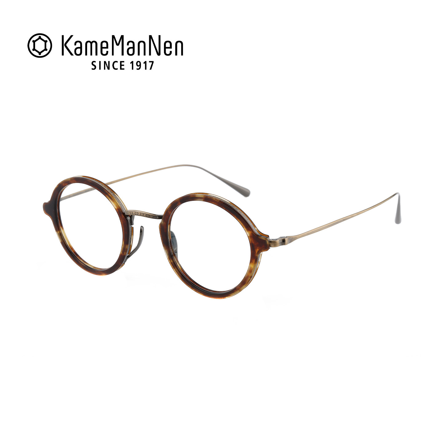 【门店现货】KameManNen万年龟眼镜框女圆形复古文艺镜架KMN-1110