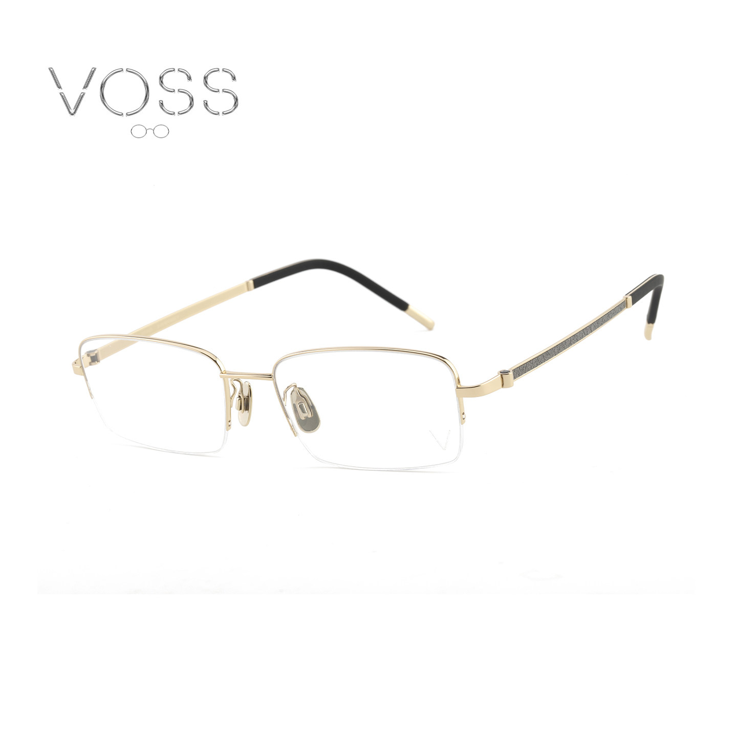 【免费配镜】VOSS眼镜框男半框光学近视眼镜架女方框圆框飞行员框