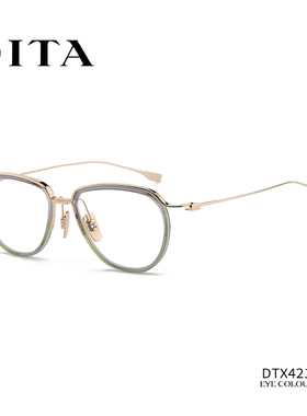 DITA眼镜日本手造钛金属近视镜架男轻飞行员复古眼镜女 DTX421