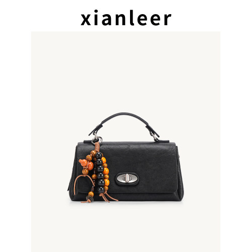 XIANLEER香蕾尔2025秋冬新款手工复古植鞣牛皮手提包女单肩斜挎包