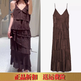 饰吊带连衣裙 长款 气质淑女叠层装 700 3214209 新品 2025夏季 女装