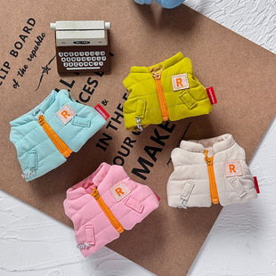 17厘米玩偶拉布布娃衣棉马甲着装 保暖labubu马甲 可替换娃衣冬季