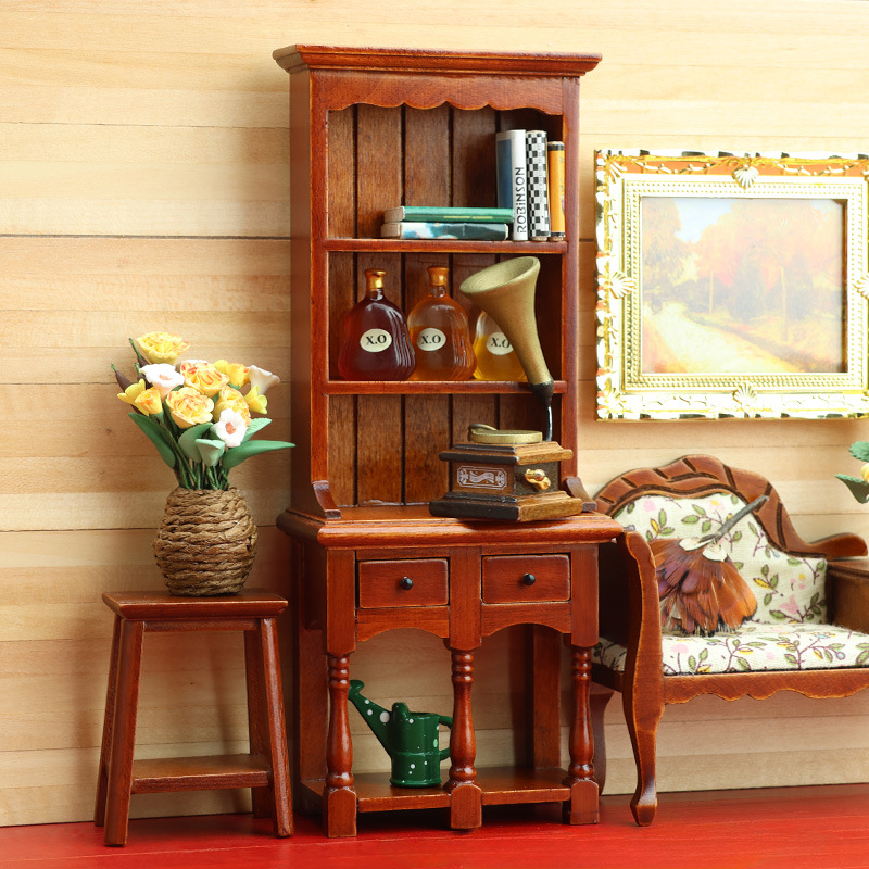 迷你微缩家具立式书柜置物橱柜