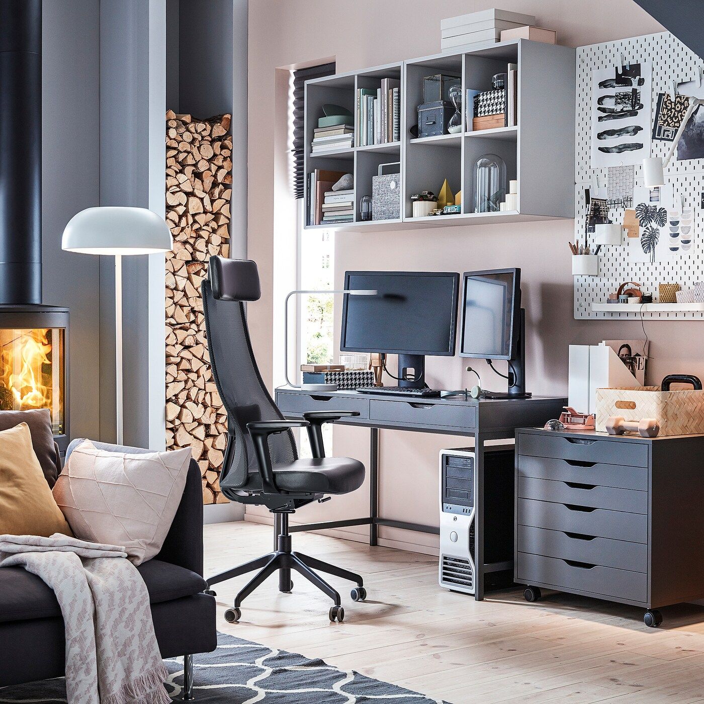 宜家代购耶勒乌弗亚列特带扶手办公椅家用电脑椅学习办公工作椅