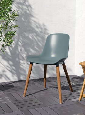 IKEA宜家代购格伦斯塔椅子室内户外灰蓝色家用餐厅餐椅靠背休闲椅