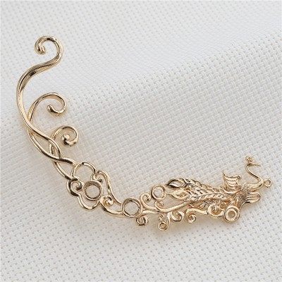 铸铜镀保色双面凤凰璎珞挂坠diy古风汉服发簪头饰材料新娘发冠