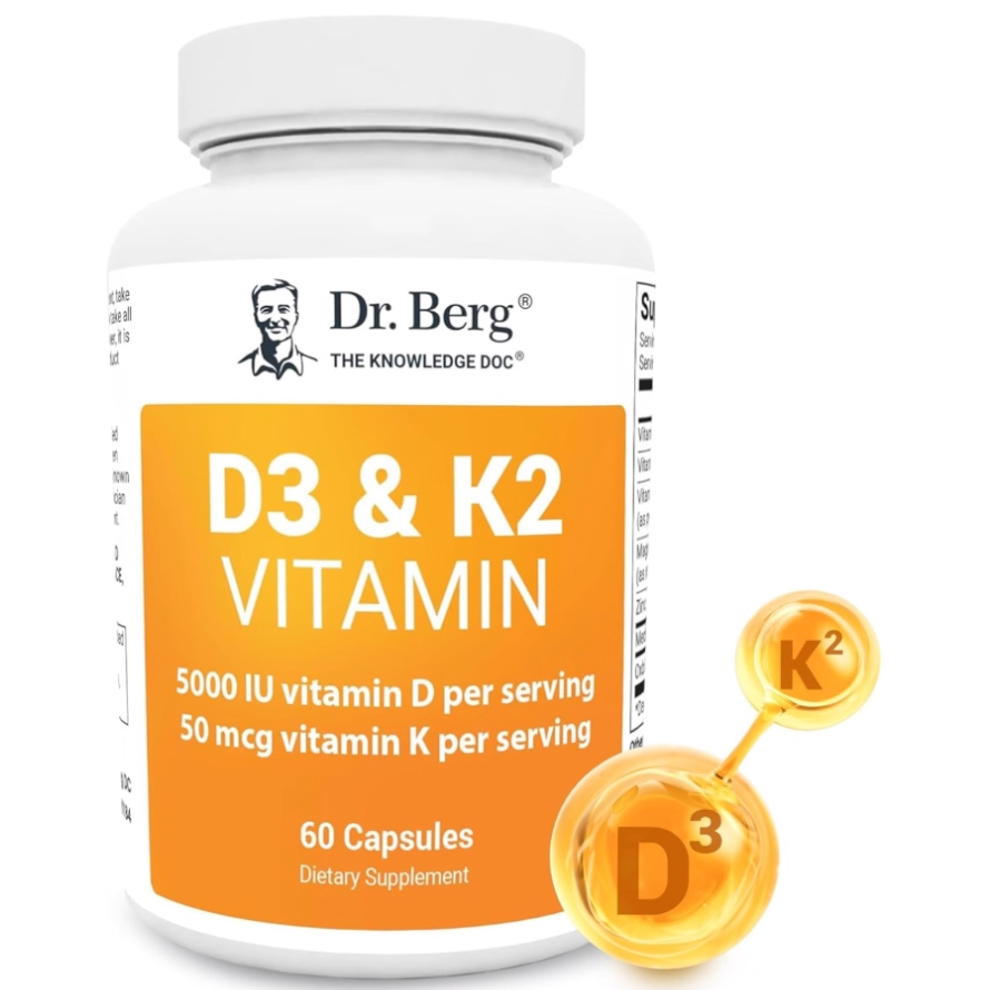 Dr. Berg Maximum Strength 2-in-1 Vitamin D3 K2 5000 IU 60粒