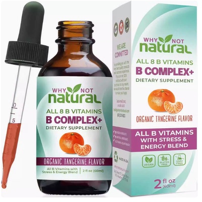 Natural Vitamin B Complex Liquid Drops Organic Supplemen